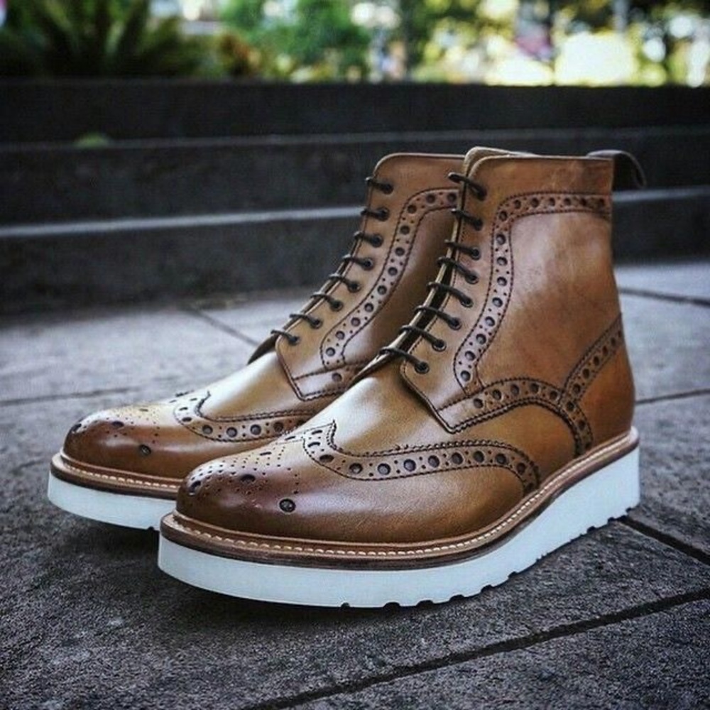 Grenson tan boots for men